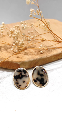 Wholesaler Lolo & Yaya - Carsta leopard earrings in stainless steel