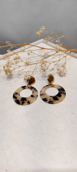 Wholesaler Lolo & Yaya - Celie leopard earrings in stainless steel