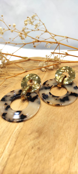 Wholesaler Lolo & Yaya - Cesarie leopard earrings in stainless steel