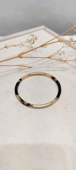 Wholesaler Lolo & Yaya - Saida rigid leopard bangle bracelet in resin