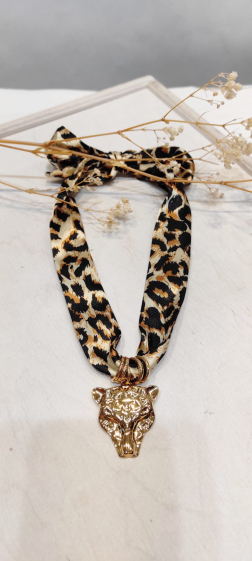 Wholesaler Lolo & Yaya - Lisea leopard necklace in stainless steel