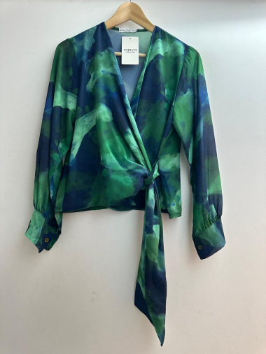 Wholesaler Loriane - Printed wrap blouse to tie