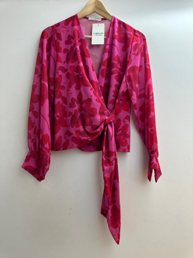 Wholesaler Loriane - Printed wrap blouse to tie