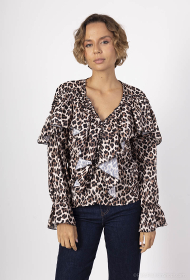 Wholesaler Loriane - Bohemian leopard print blouse