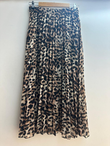 Wholesaler Loriane - Leopard print pleated skirt