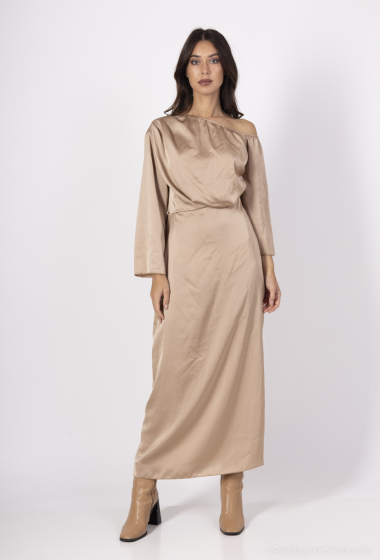 Wholesaler Loriane - Plain satin mid-length dress