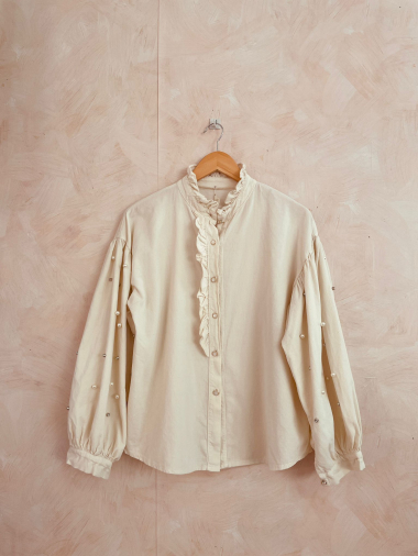 Wholesaler LUMINE - Shirt with small soft velvet touch ball