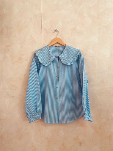 Wholesaler LUMINE - Striped cotton shirt with peter pan collar