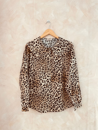 Wholesaler LUMINE - Leopard print cotton shirt with peter pan collar