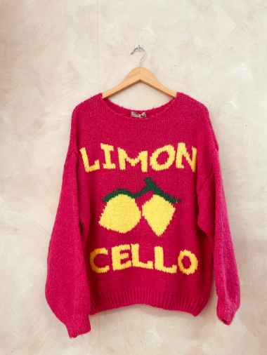 Grossiste LUMINE - Pull manche longue en alpaga limon cello