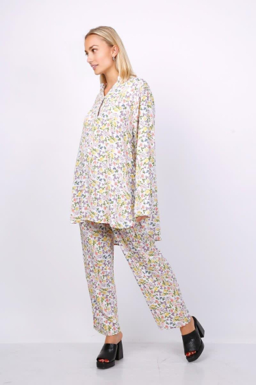 Wholesaler Lusa Mode - Fluid and comfortable printed elastic tunic and pants set