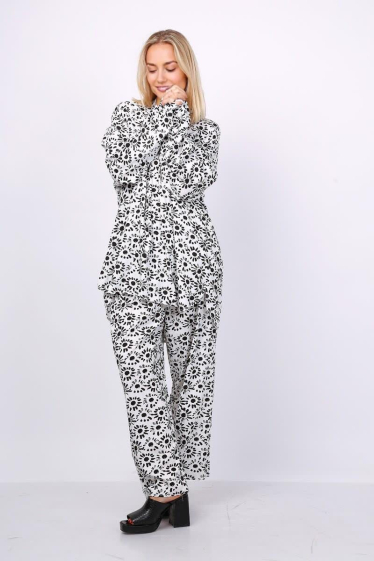 Wholesaler Lusa Mode - Fluid and comfortable printed elastic tunic and pants set