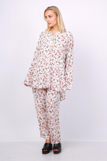 Wholesaler Lusa Mode - Fluid and comfortable printed elastic tunic and pants set