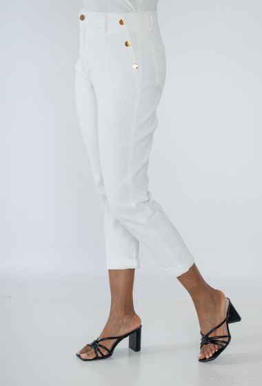 Wholesaler Lusa Mode - Faux pocket jeans with gold button detail