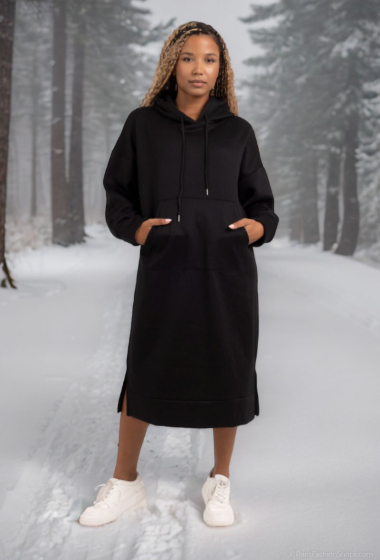 Wholesaler Lusa Mode - Hooded dress with front pocket