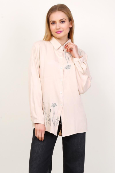 Wholesaler Lusa Mode - Plain embroidered tunic with long sleeves