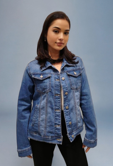 Grossiste Lusa Mode - Veste jean stretch quatre poches