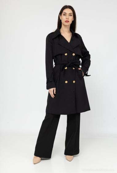 Wholesaler Lusa Mode - Trench jacket with Anshun brand detail