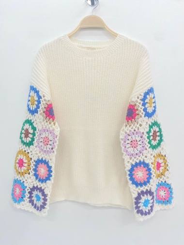 Wholesaler LUZABELLE - Floral Drop Shoulder Sweater