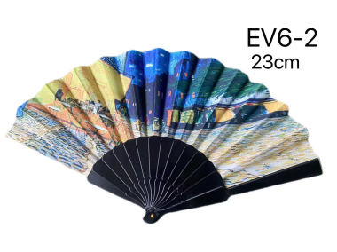 Wholesaler Mac Moda - printed fan with plastic handle