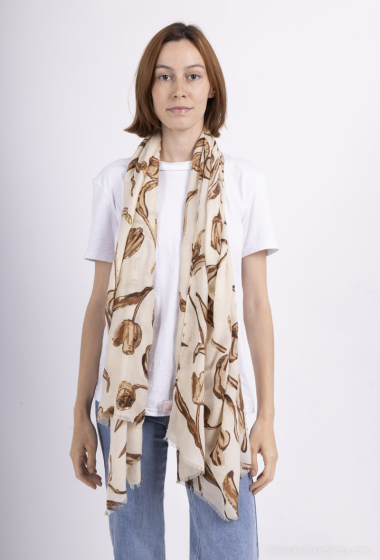 Grossiste MAR&CO Accessoires - Foulard imprimé fleur avec dorure