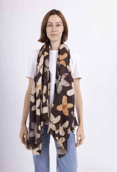 Grossiste MAR&CO Accessoires - Foulard imprimé fleur avec dorure