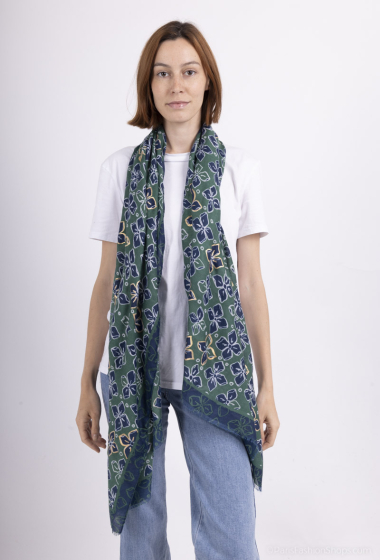 Grossiste MAR&CO Accessoires - Foulard imprimé fleurs avec dorure