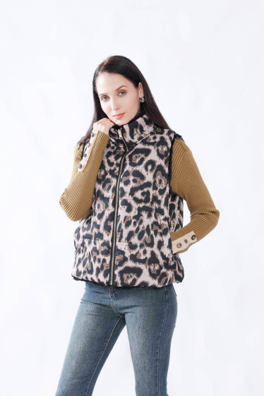 Mayorista MAR&CO Accessoires - chalecos con estampado de leopardo de doble cara