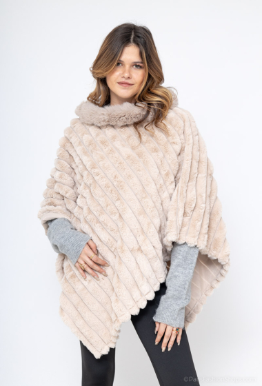 Grossiste MAR&CO Accessoires - Poncho à col en fausse fourrure