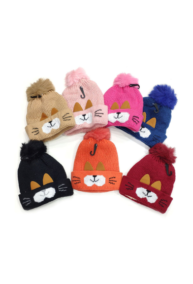 Grossiste Maromax - Bonnet enfant motif chat