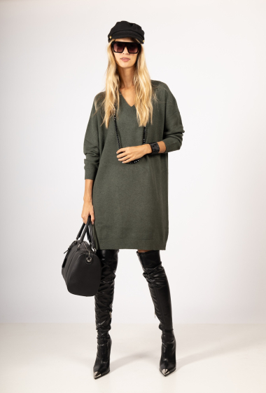 Grossiste Max & Enjoy (Vêtements) - Robe pull sans couture col v