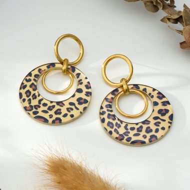 Mayorista Eclat Paris - Pendientes multicírculos leopardo