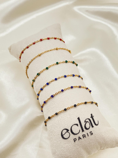 Grossiste Eclat Paris - Lot de 6 Bracelets sur Présentoir couleurs sombres