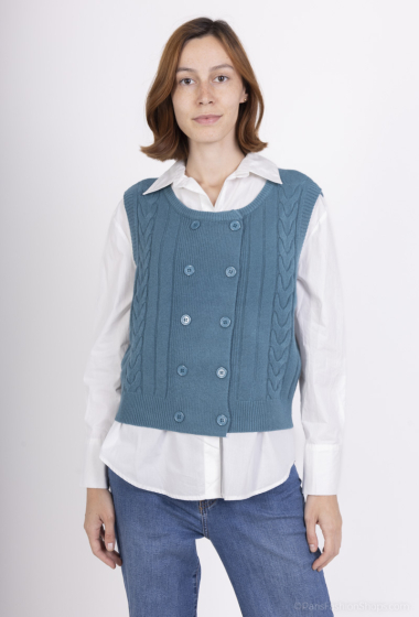 Grossiste M&D FASHION - Gilet sans manche torsadé