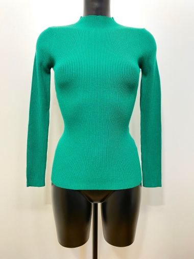 Großhändler M&D FASHION - Stretch-Pullover mit Stehkragen