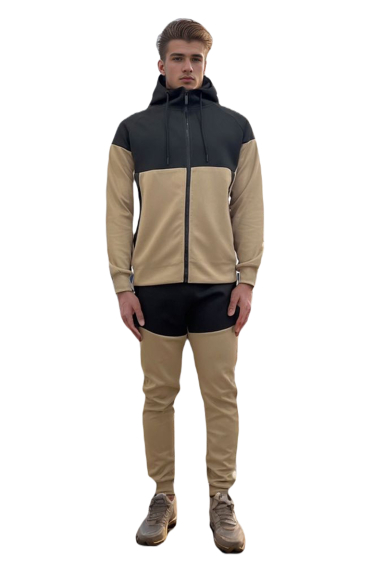 Wholesaler Mentex Homme - Men's two-tone jogging hoodie set