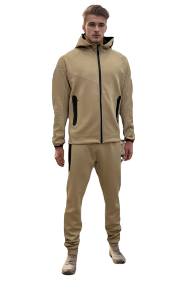 Großhändler Mentex Homme - Einfarbiges Jogging-Hoodie-Set für Herren