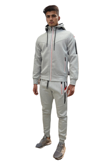 Großhändler Mentex Homme - Dreifarbiges Jogging-Hoodie-Set für Herren mit Reißverschluss