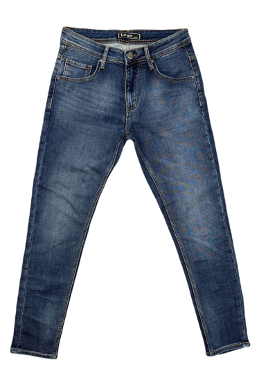 Wholesaler Mentex Homme - Men's slim blue jeans with faded effect