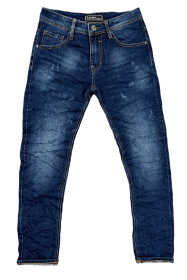 Großhändler Mentex Homme - Graue Slim-Fit-Jeans für Herren mit verblasstem Effekt