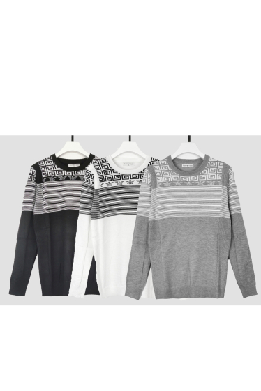 Wholesaler Mentex Homme - Multi-textured round neck long sleeve sweater