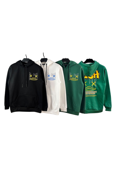 Großhändler Mentex Homme - Schlichtes Kapuzensweatshirt mit Muster/Graffiti