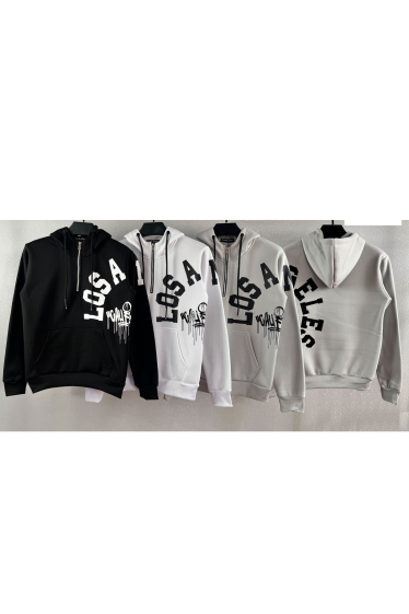 Wholesaler Mentex Homme - Plain hooded sweatshirt with pattern/graffiti