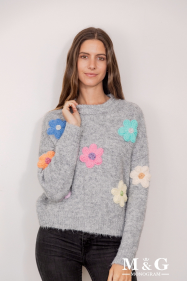 Grossiste M&G MONOGRAM - Pull avec fleurs brodées