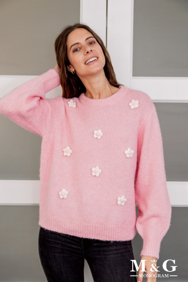 Grossiste M&G MONOGRAM - Pull avec fleurs cousues