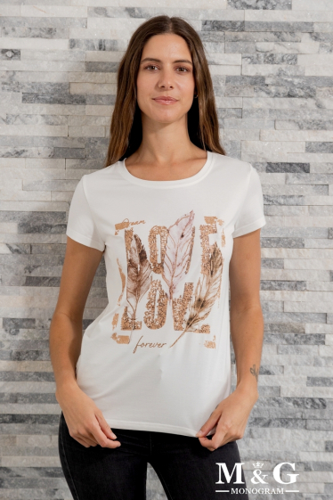 Großhändler M&G MONOGRAM - T-Shirt mit Pailletten-Print „Love And Dream Forever“.