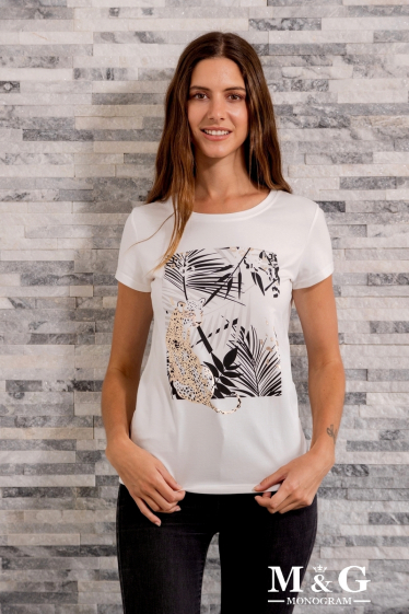 Grossiste M&G MONOGRAM - T-shirt à imprimé  "Jungle" irisé