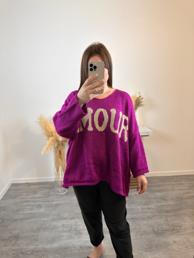 Wholesaler Mily - large size sweater writing love