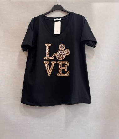 Grossiste Mily - T SHIRT love col v