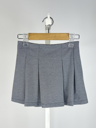 Großhändler Mini Mignon Paris - Karierter Plissee-Skort für Mädchen.